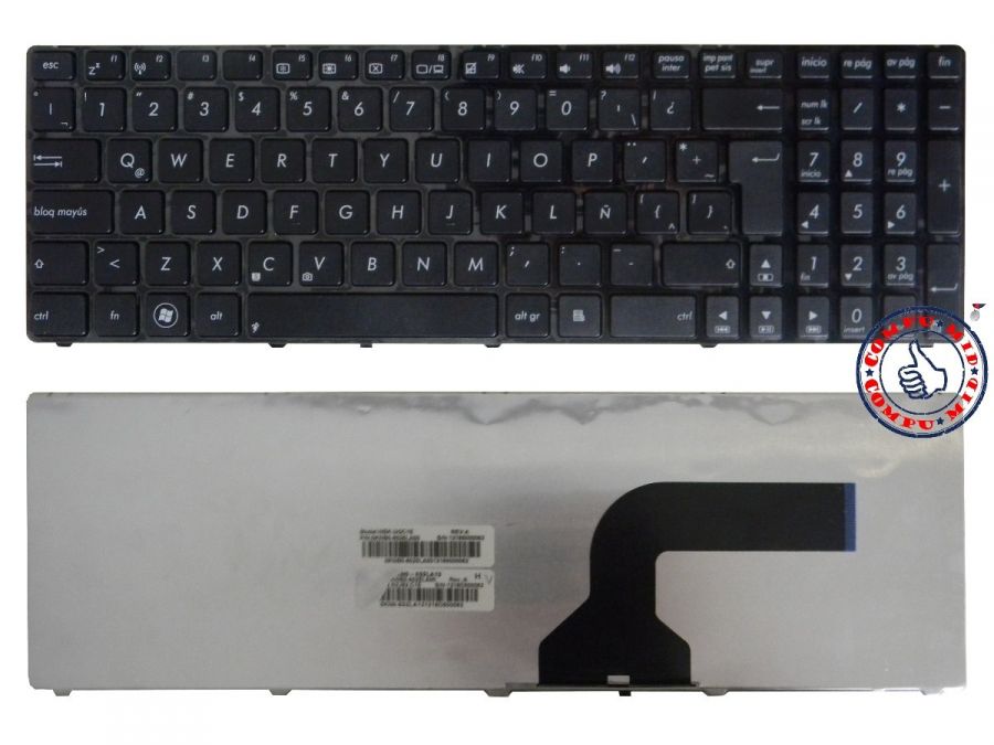 TECLADO NOTEBOOK ASUS K52 A52 G72 G73 K53 G60 ESPAÑOL NEGRO 0KNB0-6025LA00  9J.N2J82.C1E  #TEAS001